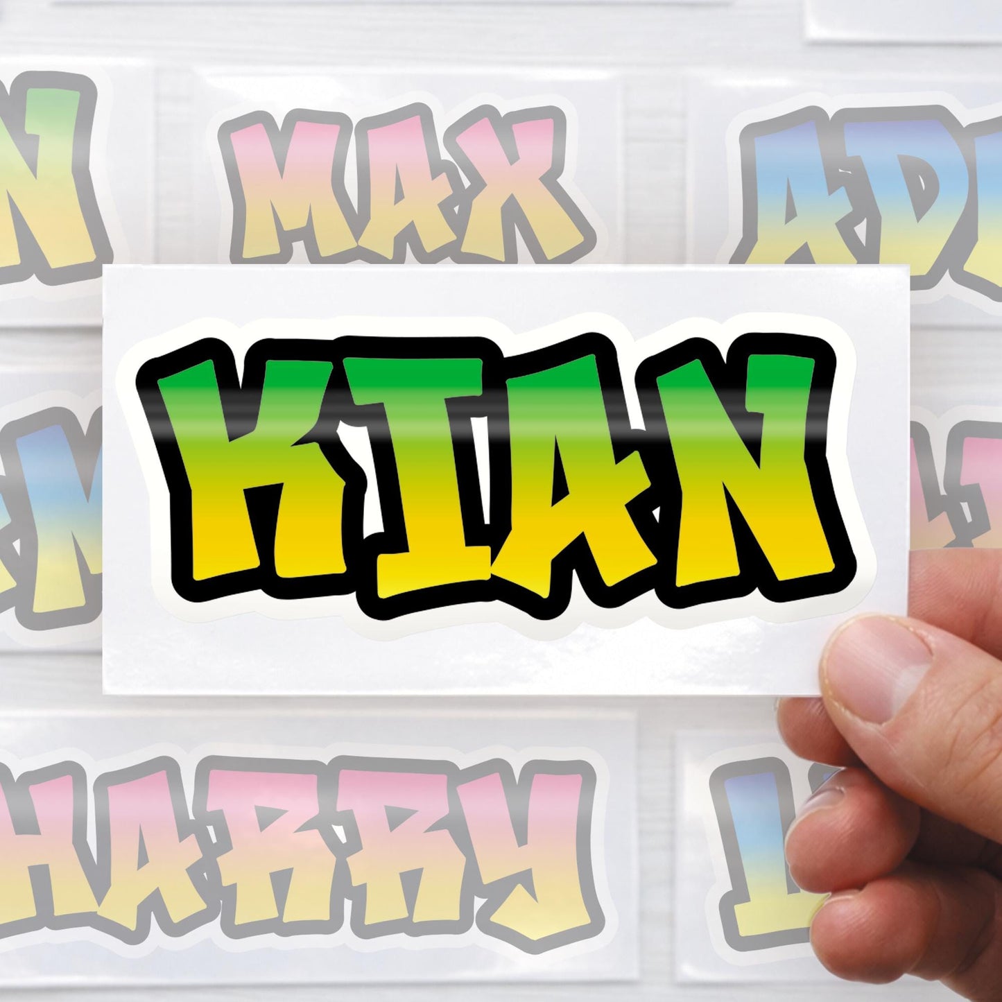 Personalised Graffiti Name Sticker | Custom Kids Name Vinyl Decal | Bottle Laptop Bike Sticker | Graffiti Tag Waterproof Vinyl Sticker
