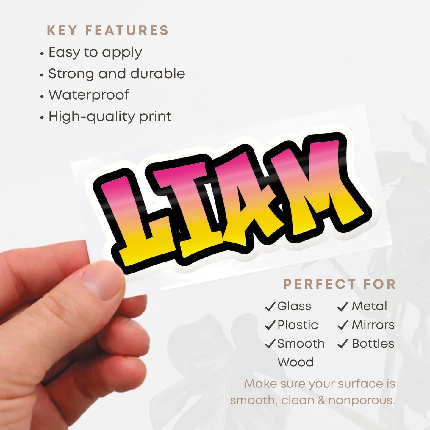 Personalised Graffiti Name Sticker | Custom Kids Name Vinyl Decal | Bottle Laptop Bike Sticker | Graffiti Tag Waterproof Vinyl Sticker