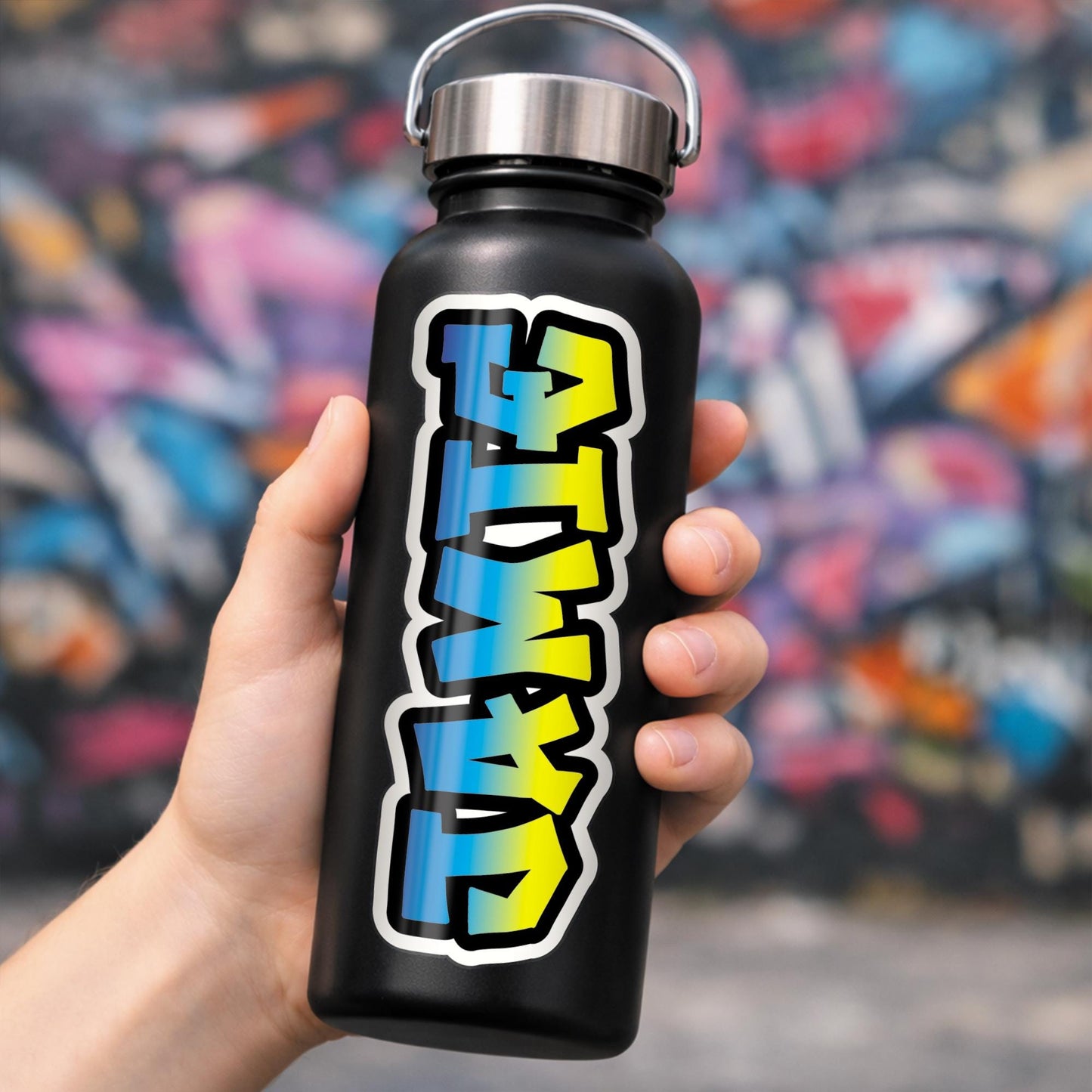 Personalised Graffiti Name Sticker | Custom Kids Name Vinyl Decal | Bottle Laptop Bike Sticker | Graffiti Tag Waterproof Vinyl Sticker