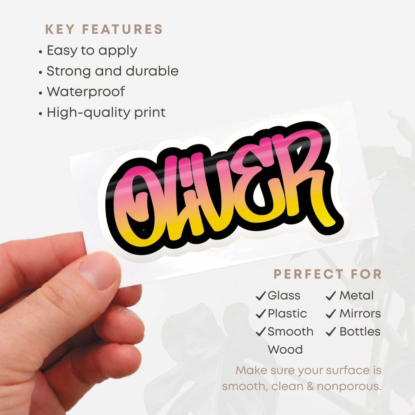 Personalised Graffiti Name Sticker | Custom Street Art Name Decal | Waterproof Vinyl Sticker for Bottle Laptop Bike | Kids Graffiti Name Tag