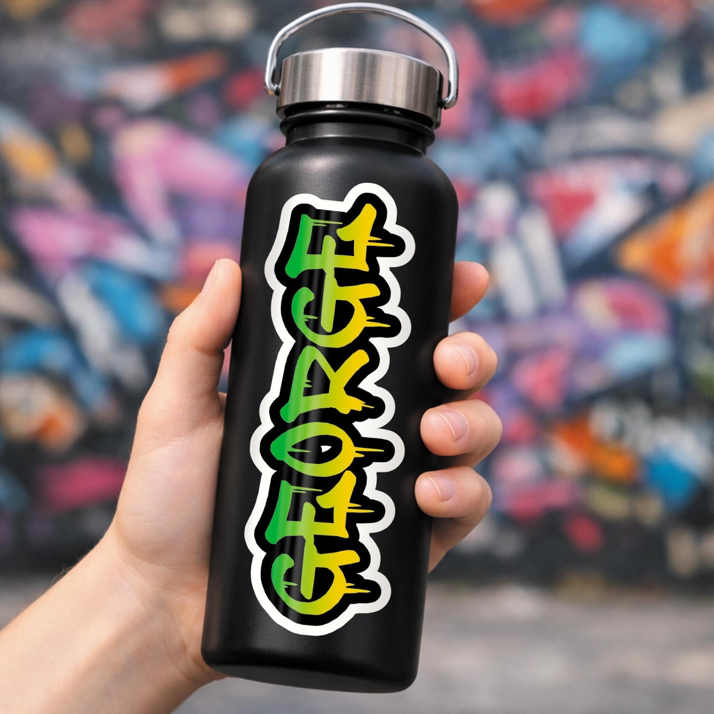 Personalised Graffiti Drip Script Name Sticker | Custom Vinyl Name Decal | Waterproof Kids Name Sticker | Bottle Laptop Bike Helmet Sticker