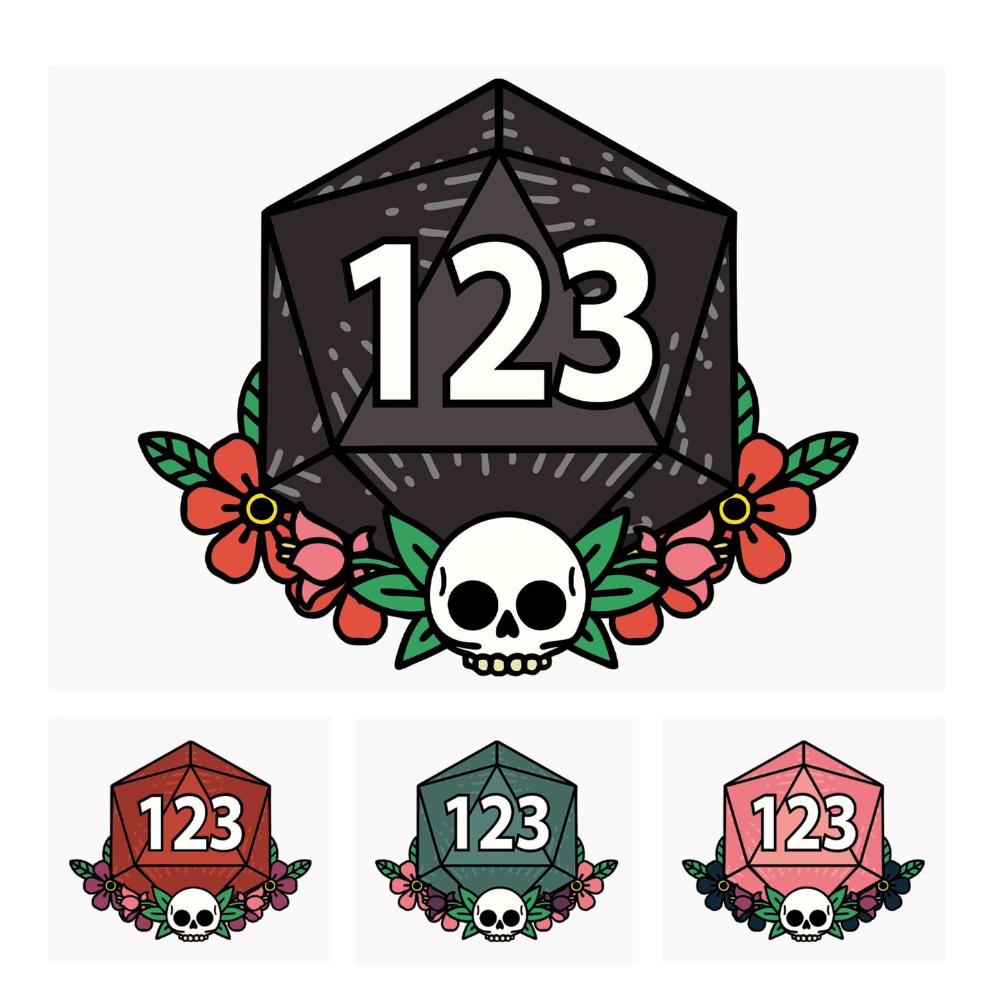 D20 Wheelie Bin Sticker Personalised House Number | Gamer Dice Bin Decal | Custom Wheelie Bin Label | Fantasy RPG House Number Sticker