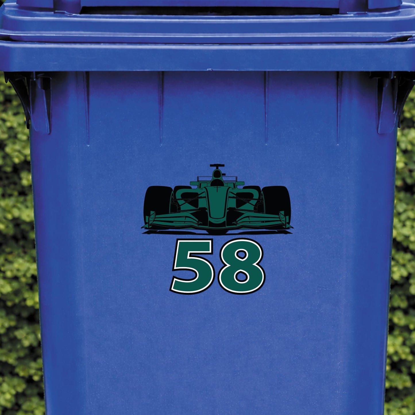 F1 Wheelie Bin Sticker with House Number | Personalised Racing Car Bin Decal | Custom Wheelie Bin Number Sticker | F1 Fan Gift