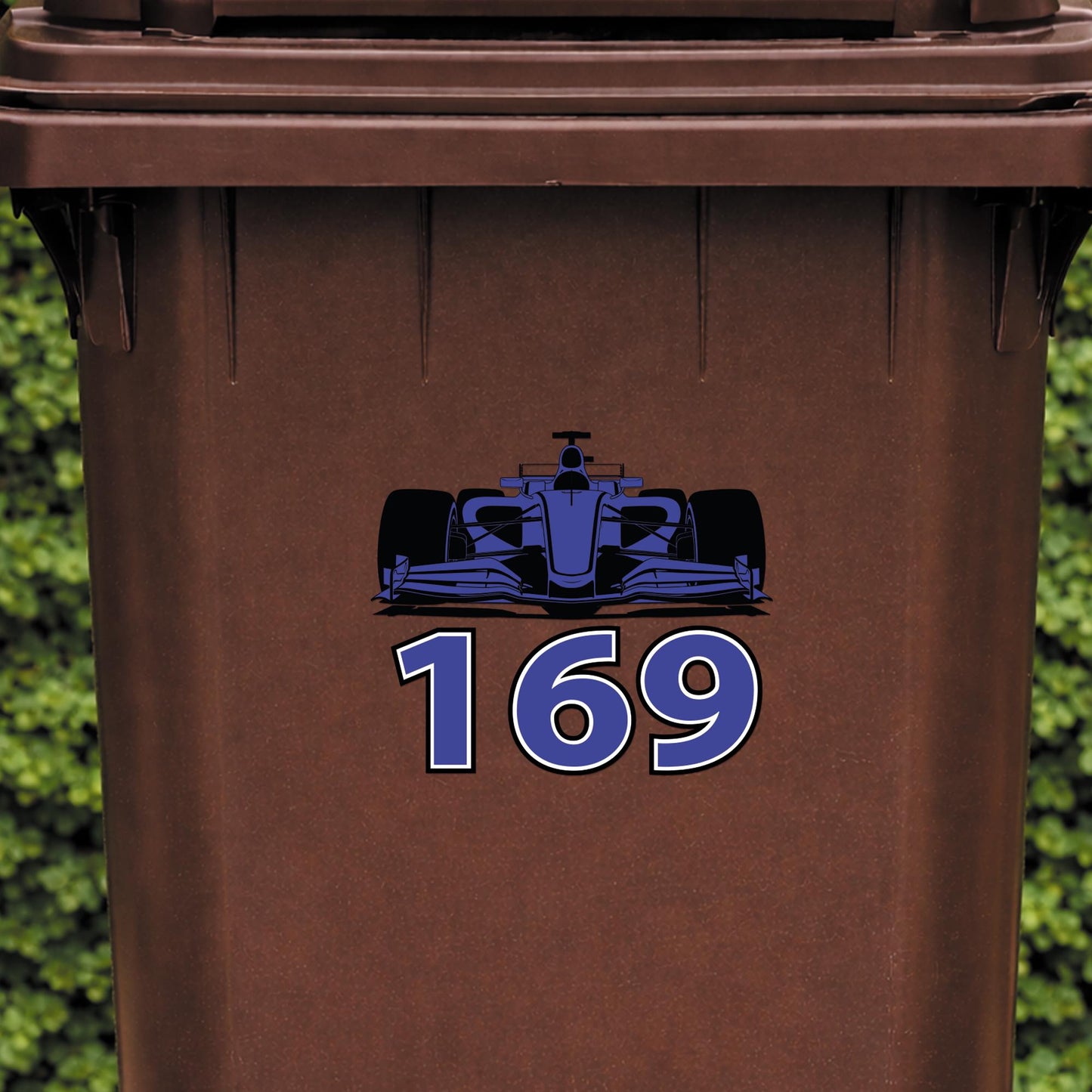 F1 Wheelie Bin Sticker with House Number | Personalised Racing Car Bin Decal | Custom Wheelie Bin Number Sticker | F1 Fan Gift