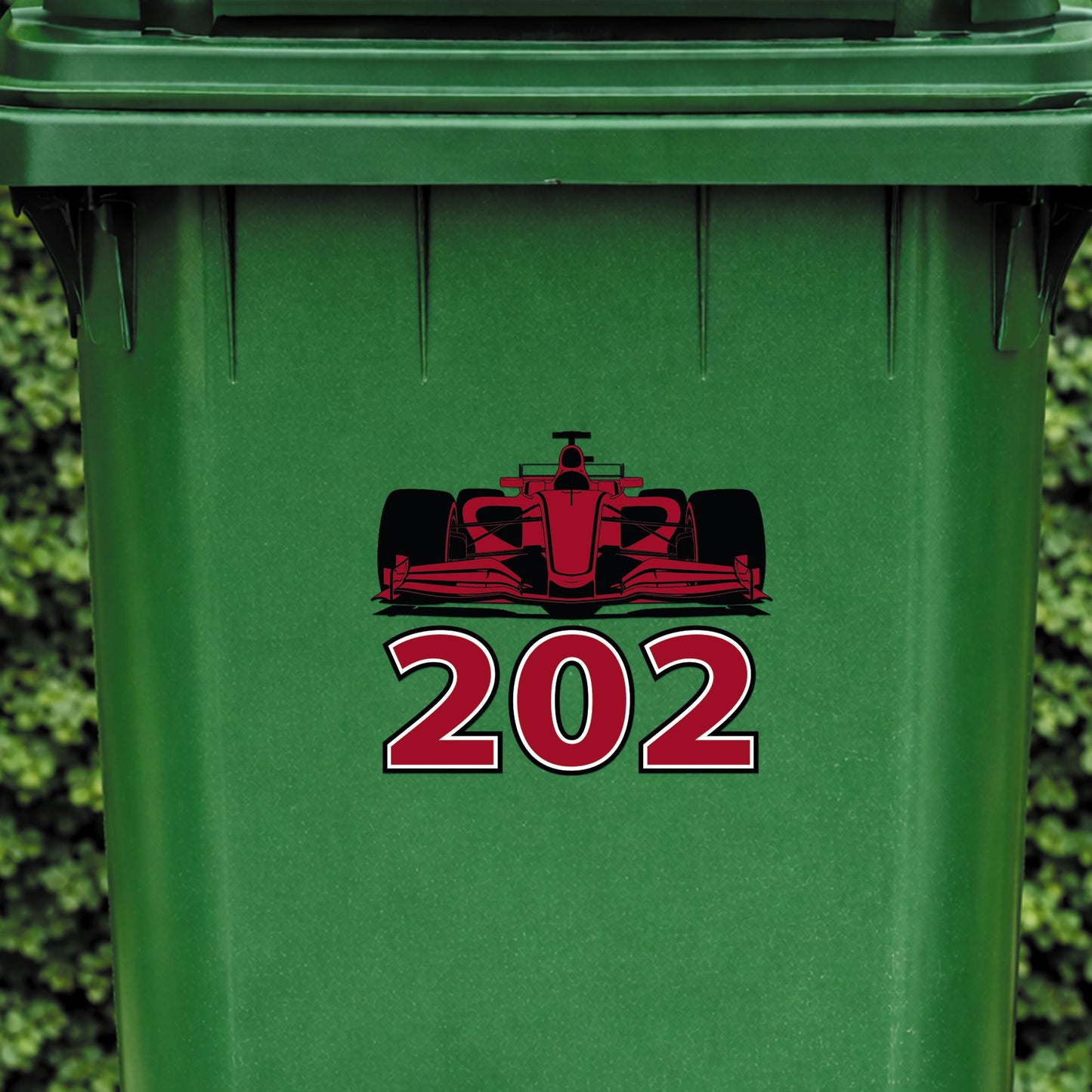 F1 Wheelie Bin Sticker with House Number | Personalised Racing Car Bin Decal | Custom Wheelie Bin Number Sticker | F1 Fan Gift