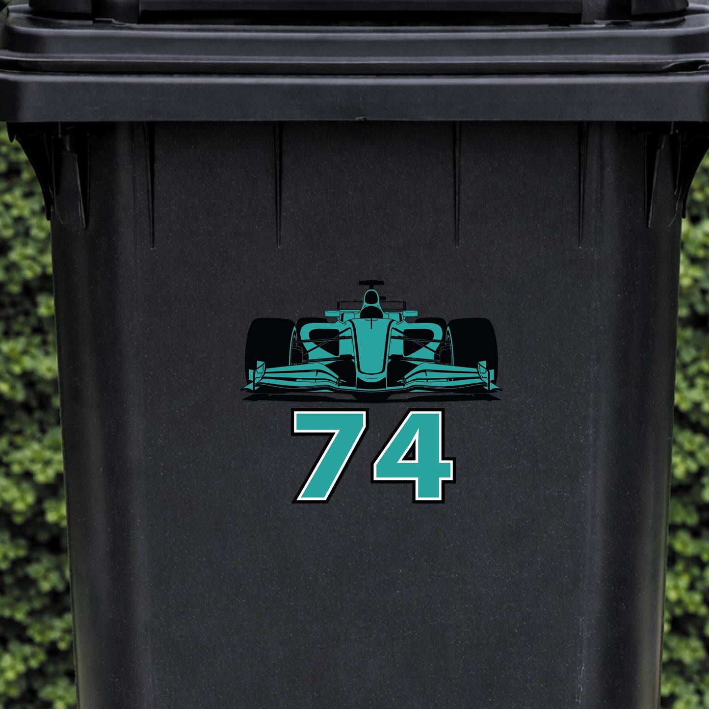 F1 Wheelie Bin Sticker with House Number | Personalised Racing Car Bin Decal | Custom Wheelie Bin Number Sticker | F1 Fan Gift