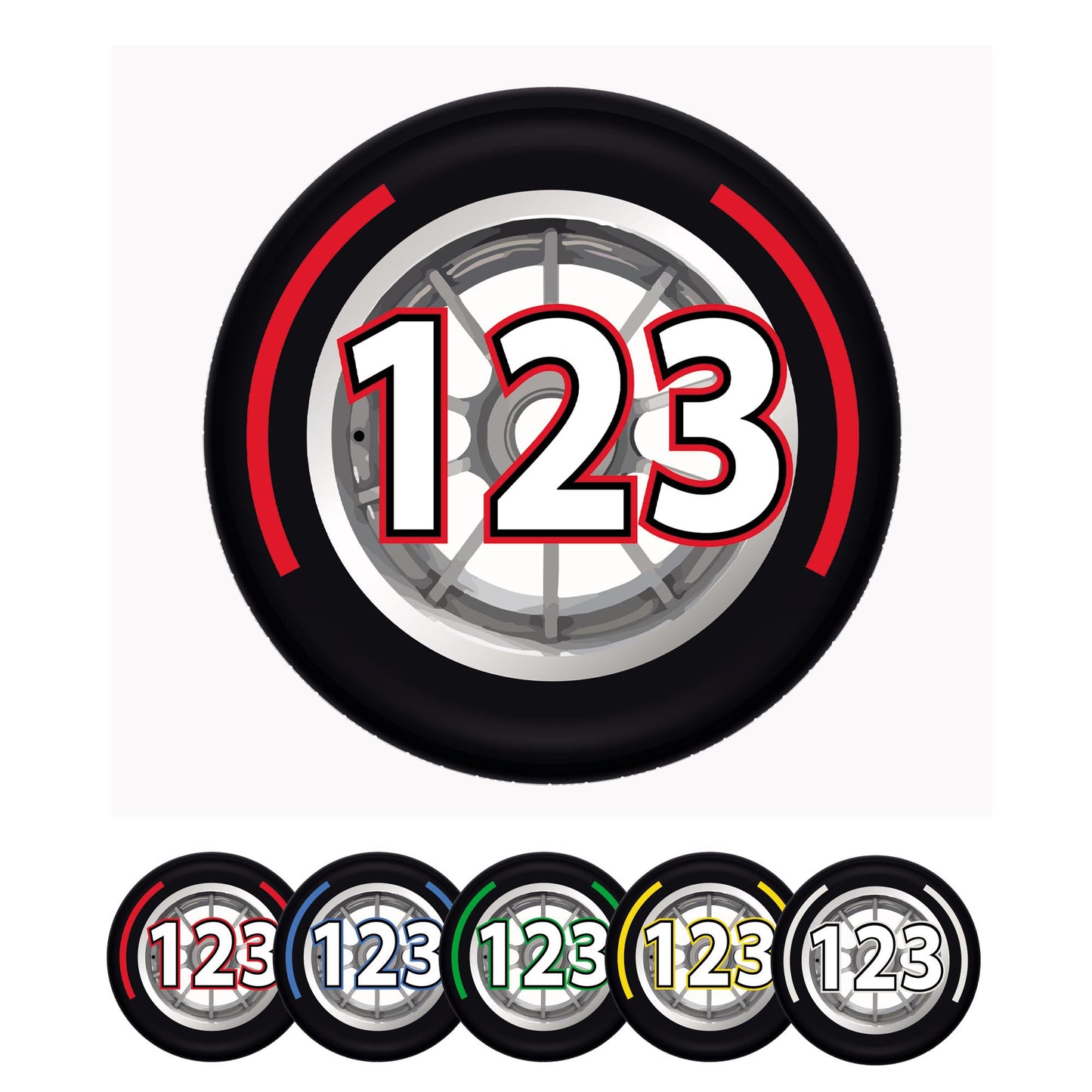 F1 Racing Tyre Wheelie Bin Number Sticker | Custom House Number Bin Decal | Formula 1 Wheel Bin Label | Personalised Wheelie Bin Sticker