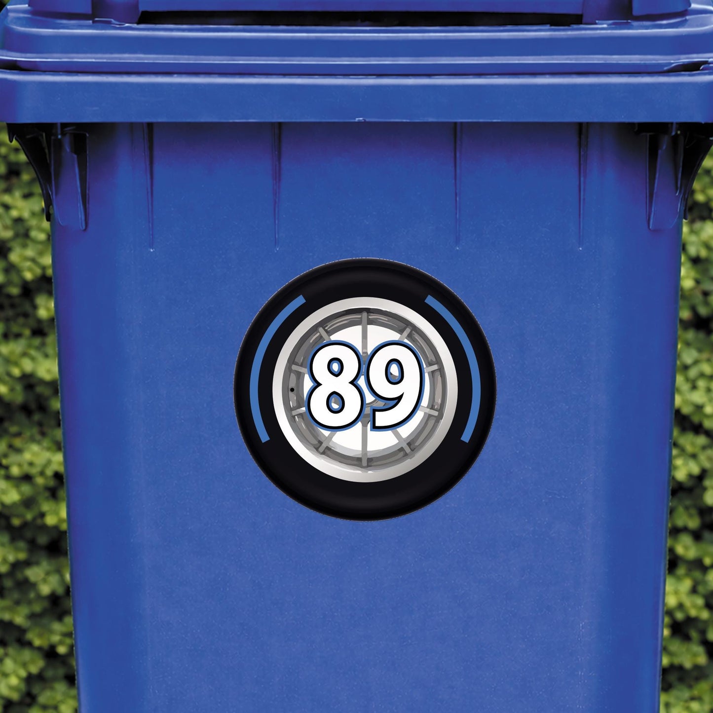 F1 Racing Tyre Wheelie Bin Number Sticker | Custom House Number Bin Decal | Formula 1 Wheel Bin Label | Personalised Wheelie Bin Sticker
