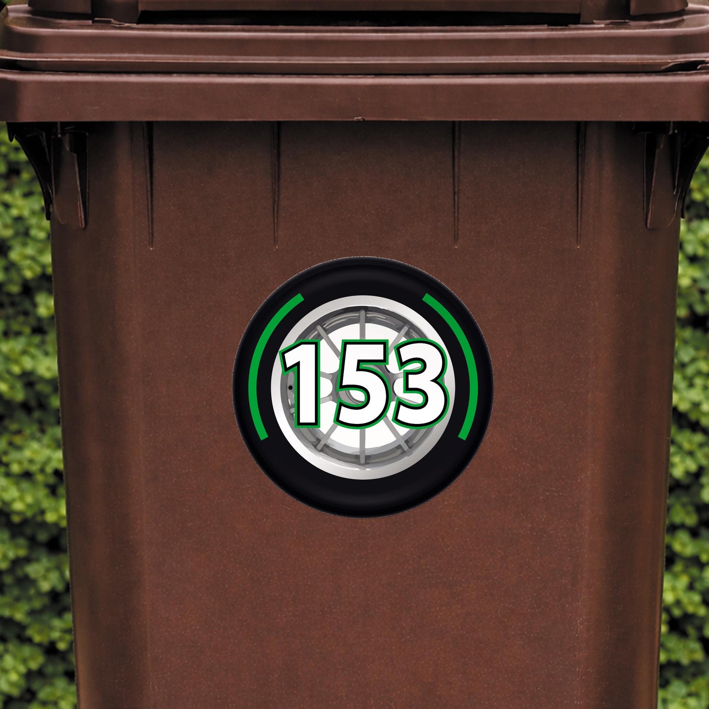 F1 Racing Tyre Wheelie Bin Number Sticker | Custom House Number Bin Decal | Formula 1 Wheel Bin Label | Personalised Wheelie Bin Sticker