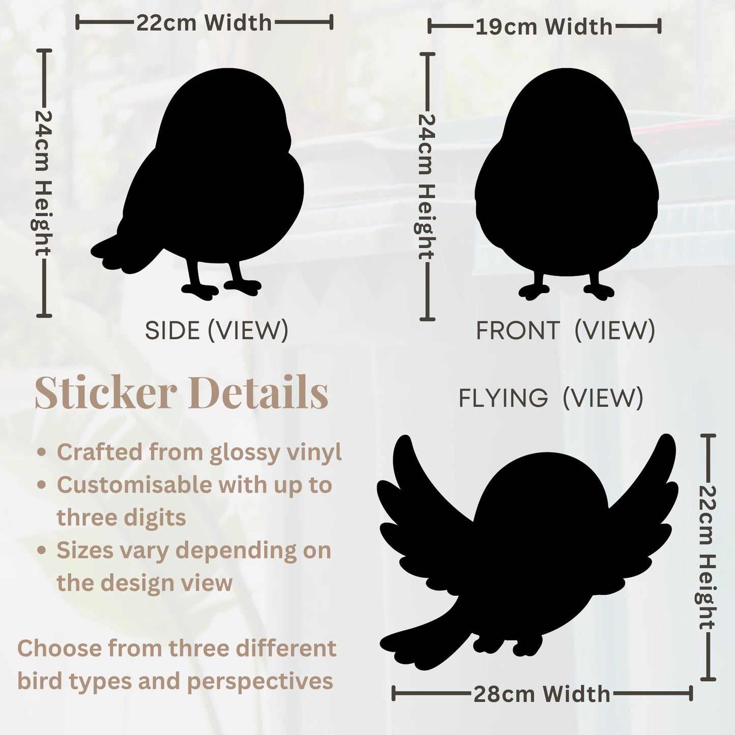 Personalised Wheelie Bin Stickers | Cute Bird Bin Decal | Nature-Themed Waterproof Vinyl Bin Number | House Number Bin Labels | Bird Lover