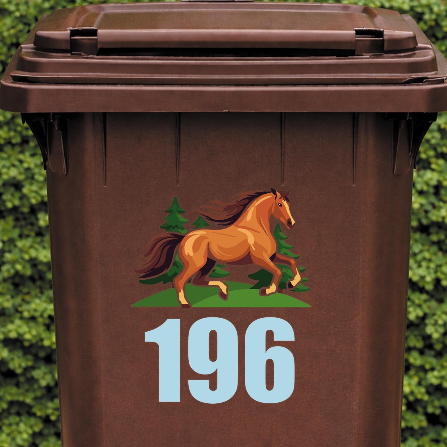 Horse Wheelie Bin Sticker | Personalised House Number Sticker | Custom Bin Number Decal | Outdoor Vinyl Bin Label | Horse Lover