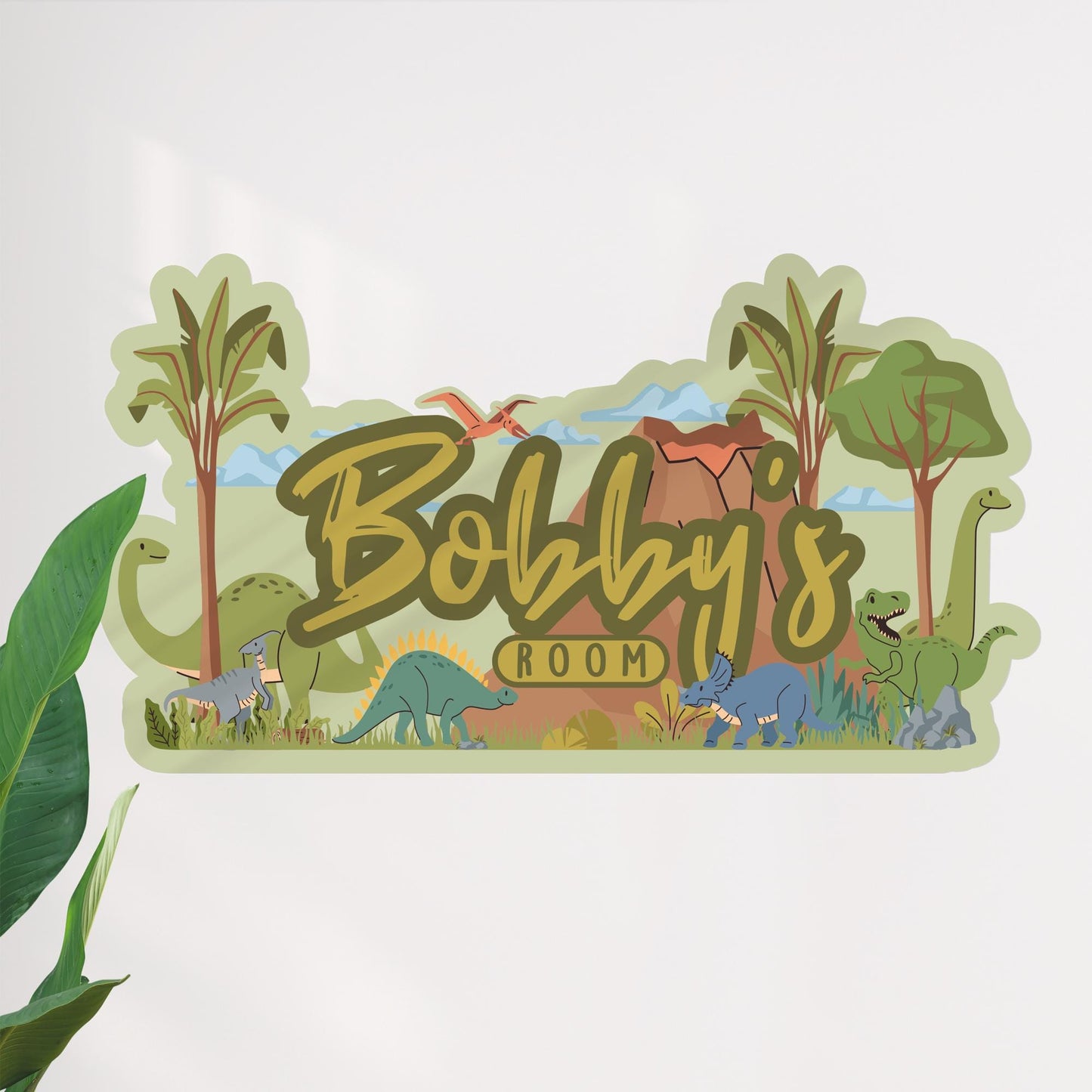 Personalised Dinosaur Wall Sticker | Custom Name Dino Decal | Kids Bedroom Wall Art | Nursery Dinosaur Decor | Boys Playroom Wall Sticker