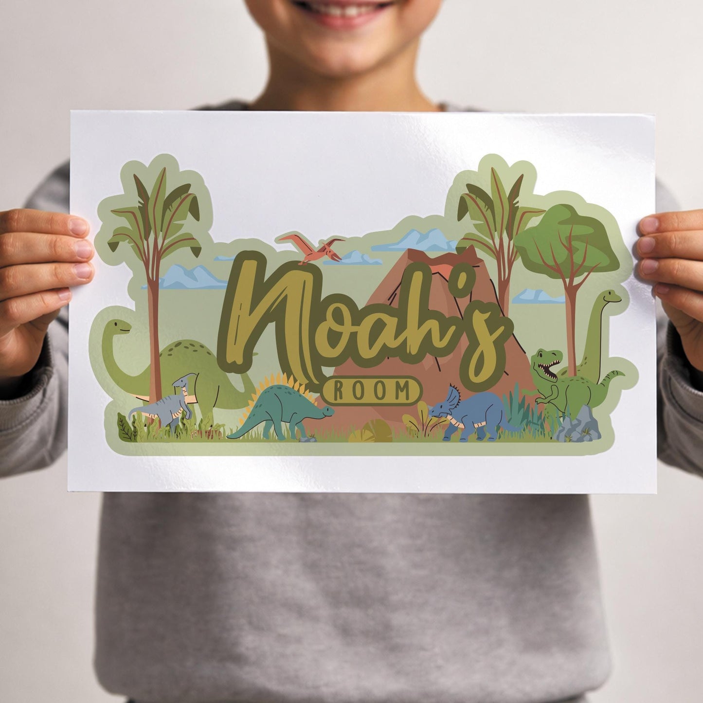 Personalised Dinosaur Wall Sticker | Custom Name Dino Decal | Kids Bedroom Wall Art | Nursery Dinosaur Decor | Boys Playroom Wall Sticker