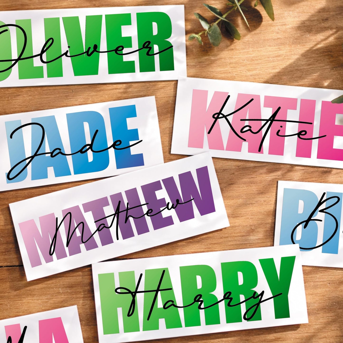 Personalised Name Sticker | Custom Vinyl Name Decal | Bottle Name Sticker | Script Overlay Name Label | Kids Name Sticker | Laptop Sticker