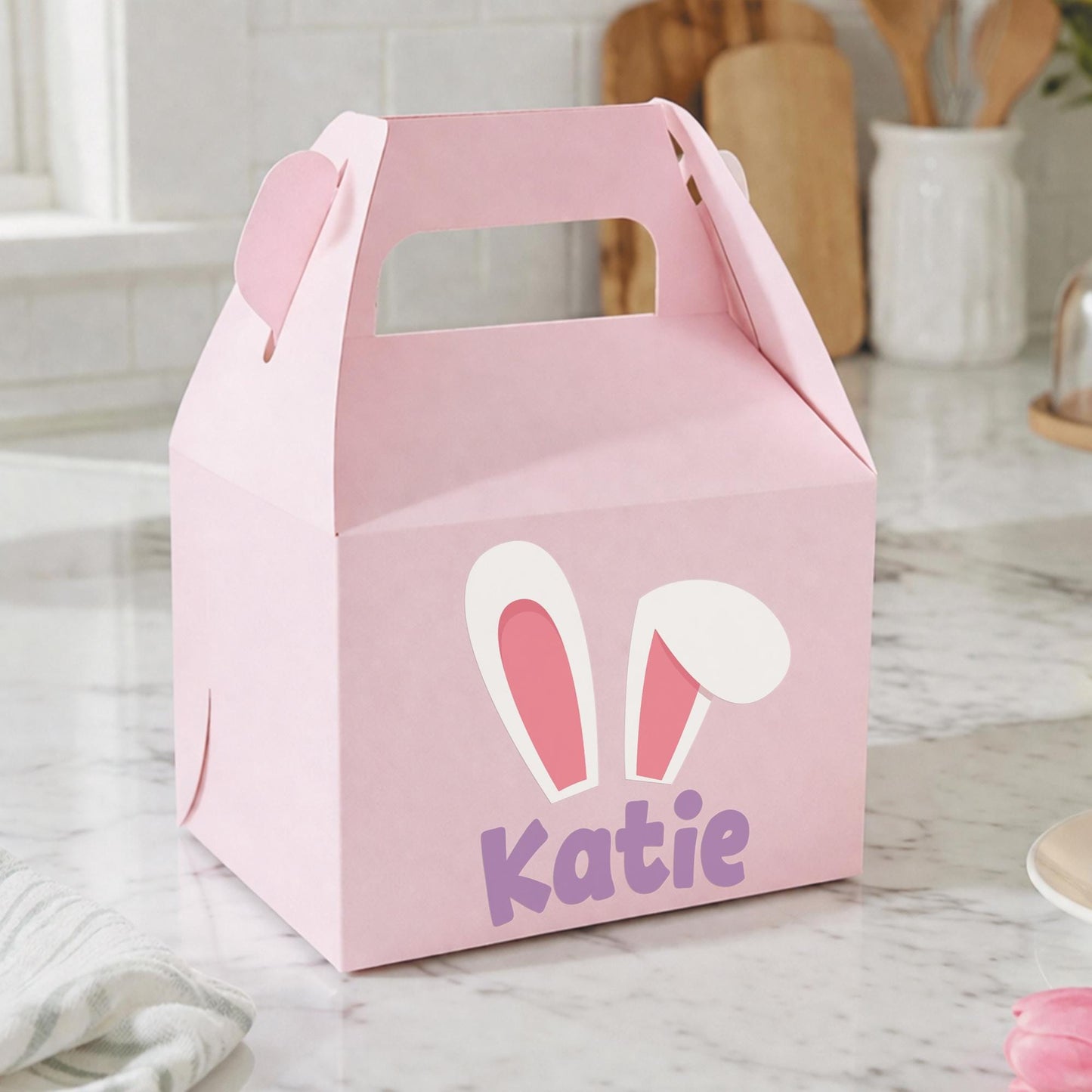 Personalised Easter Bunny Ears Sticker | Custom Name Easter Basket Decal | Kids Easter Gift Sticker | Egg Hunt Bucket Vinyl Label