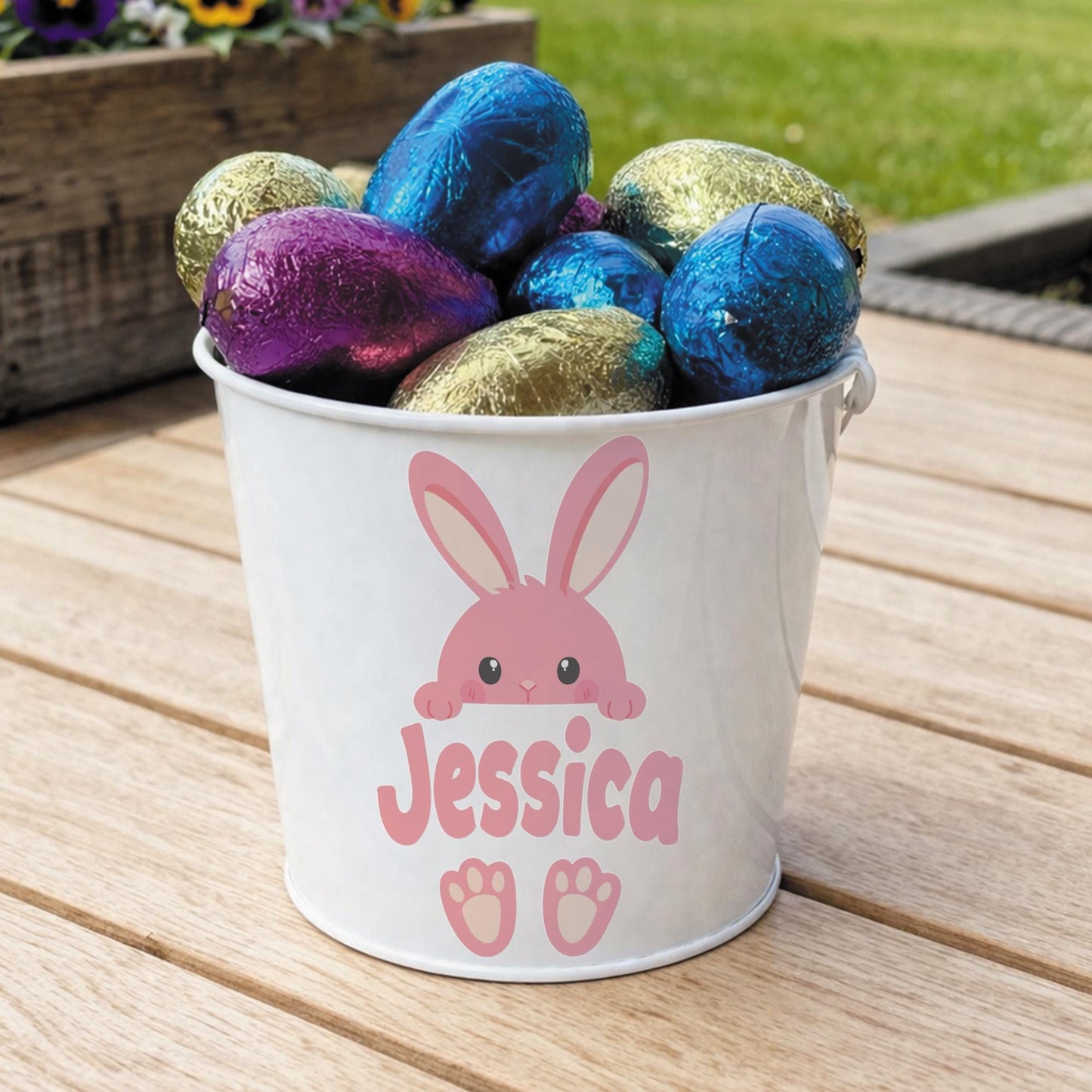 Personalised Easter Bunny Sticker | Custom Name Bunny Decal | Easter Basket Sticker | Kids Easter Gift | Bunny Name Vinyl Label