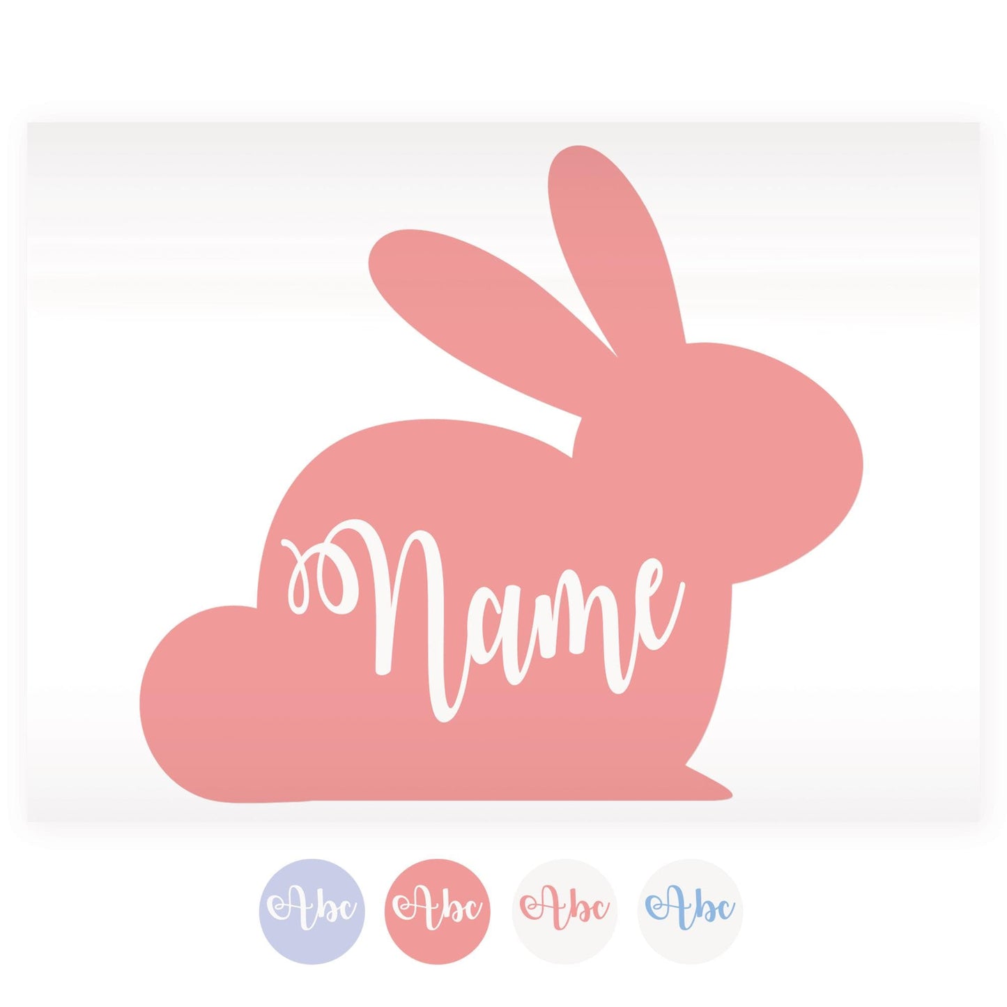 Personalised Easter Bunny Silhouette Sticker | Custom Name Bunny Decal | Easter Basket Name Sticker | Easter Gift Label