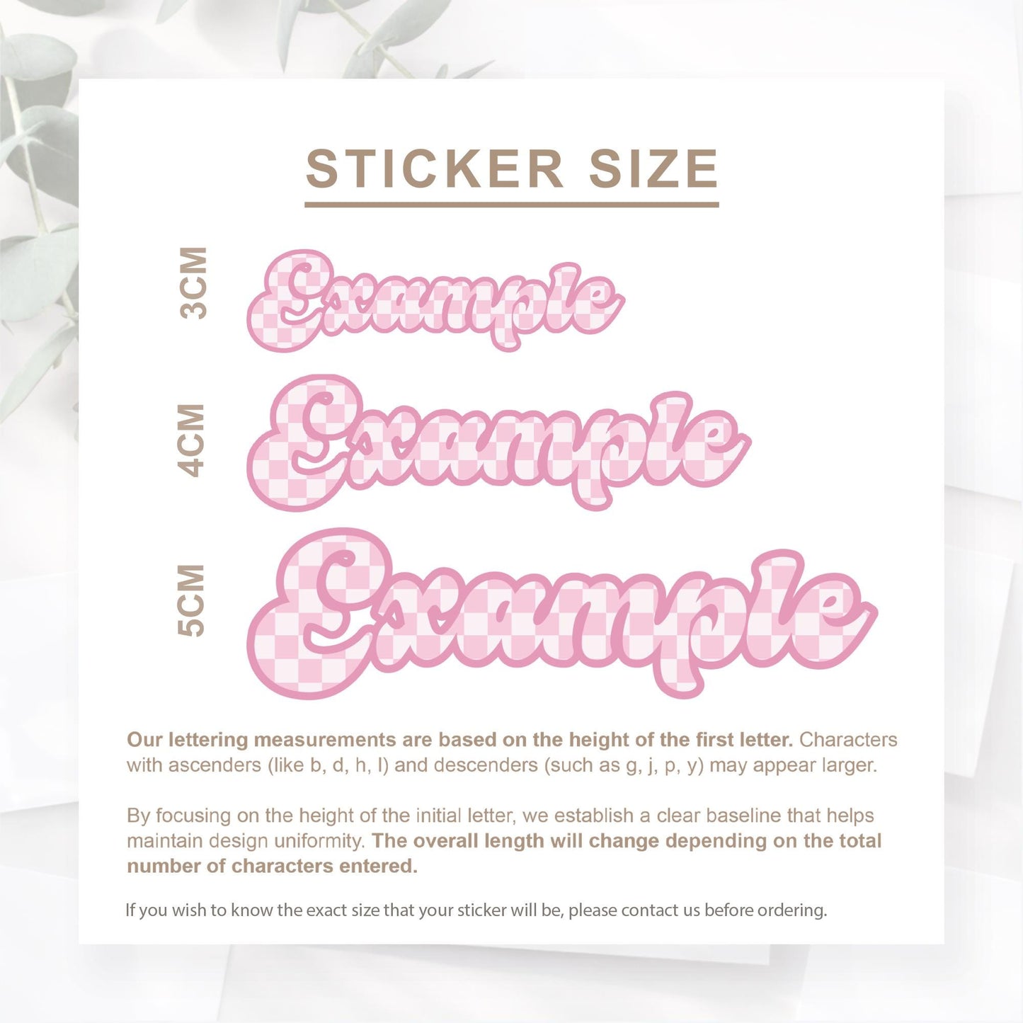 Personalised Pink Chequered Name Sticker | Custom Name Decal | Aesthetic Vinyl Sticker | Water Bottle Laptop Sticker | Alt  Girly Gift