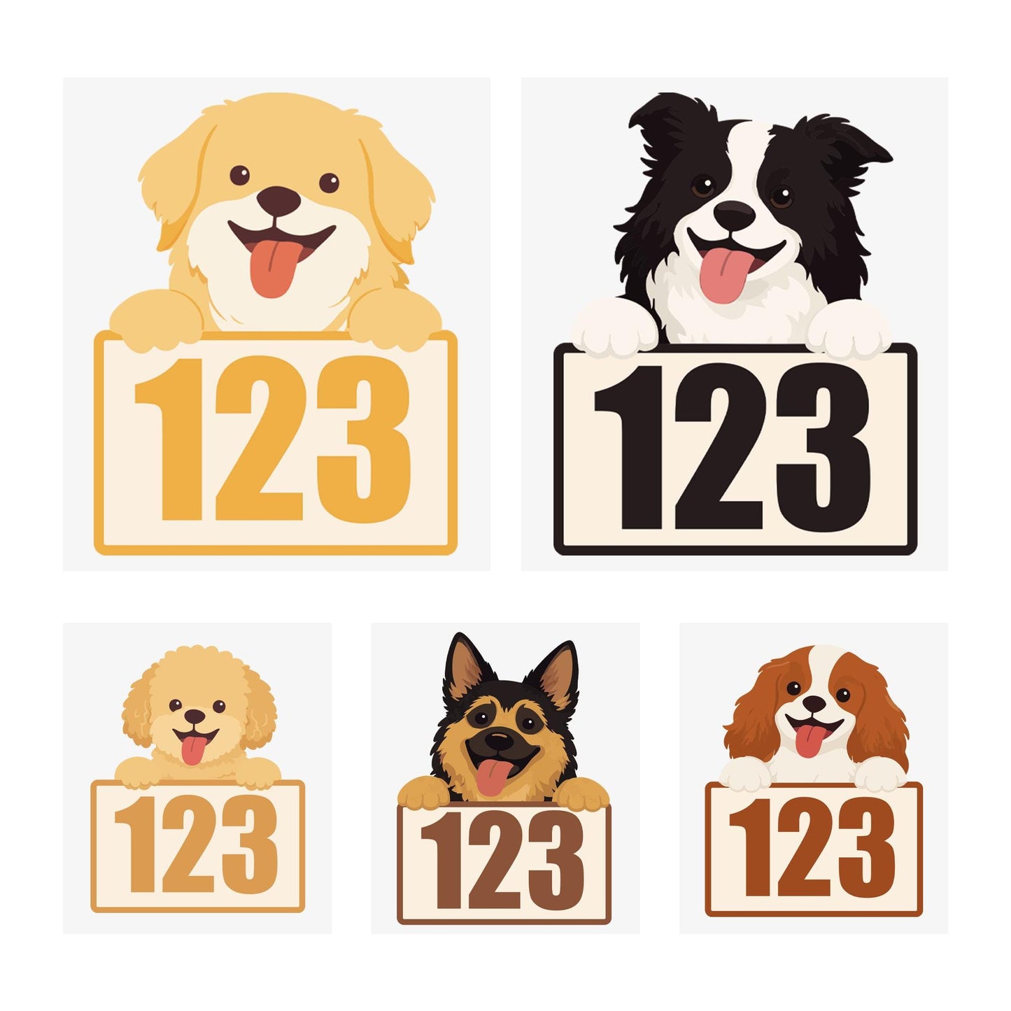Personalised Cartoon Dog Wheelie Bin Sticker | Custom House Number Bin Decal | Cute Pet Bin Label | Outdoor Waterproof Vinyl Sticker