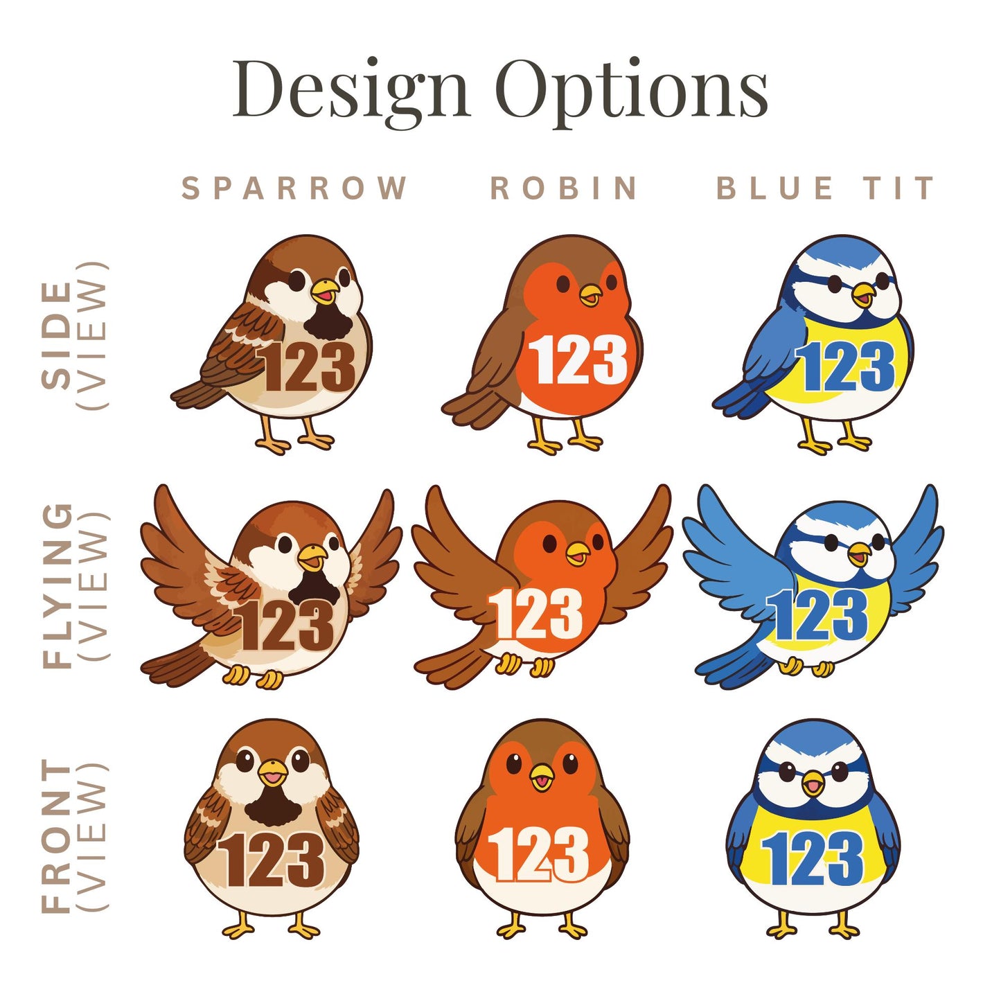 Personalised Wheelie Bin Stickers | Cute Bird Bin Decal | Nature-Themed Waterproof Vinyl Bin Number | House Number Bin Labels | Bird Lover