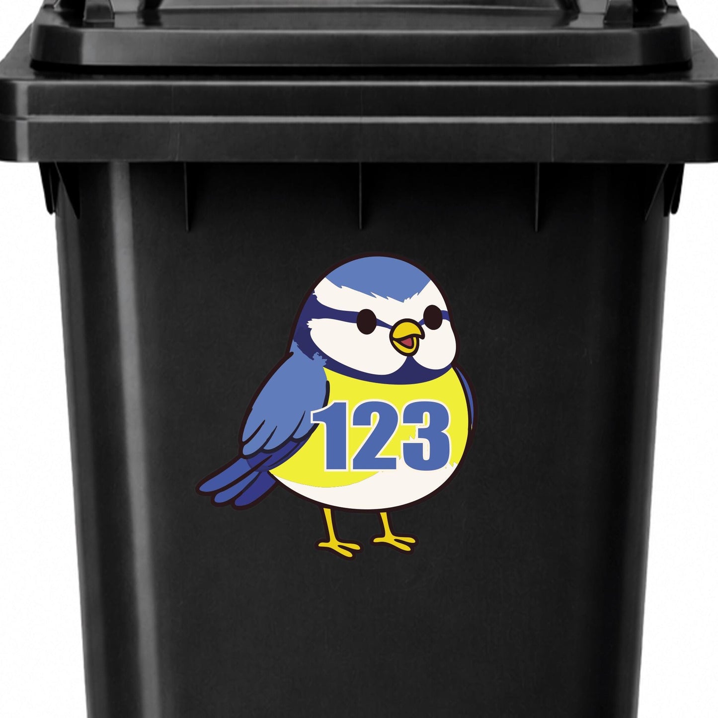 Personalised Wheelie Bin Stickers | Cute Bird Bin Decal | Nature-Themed Waterproof Vinyl Bin Number | House Number Bin Labels | Bird Lover