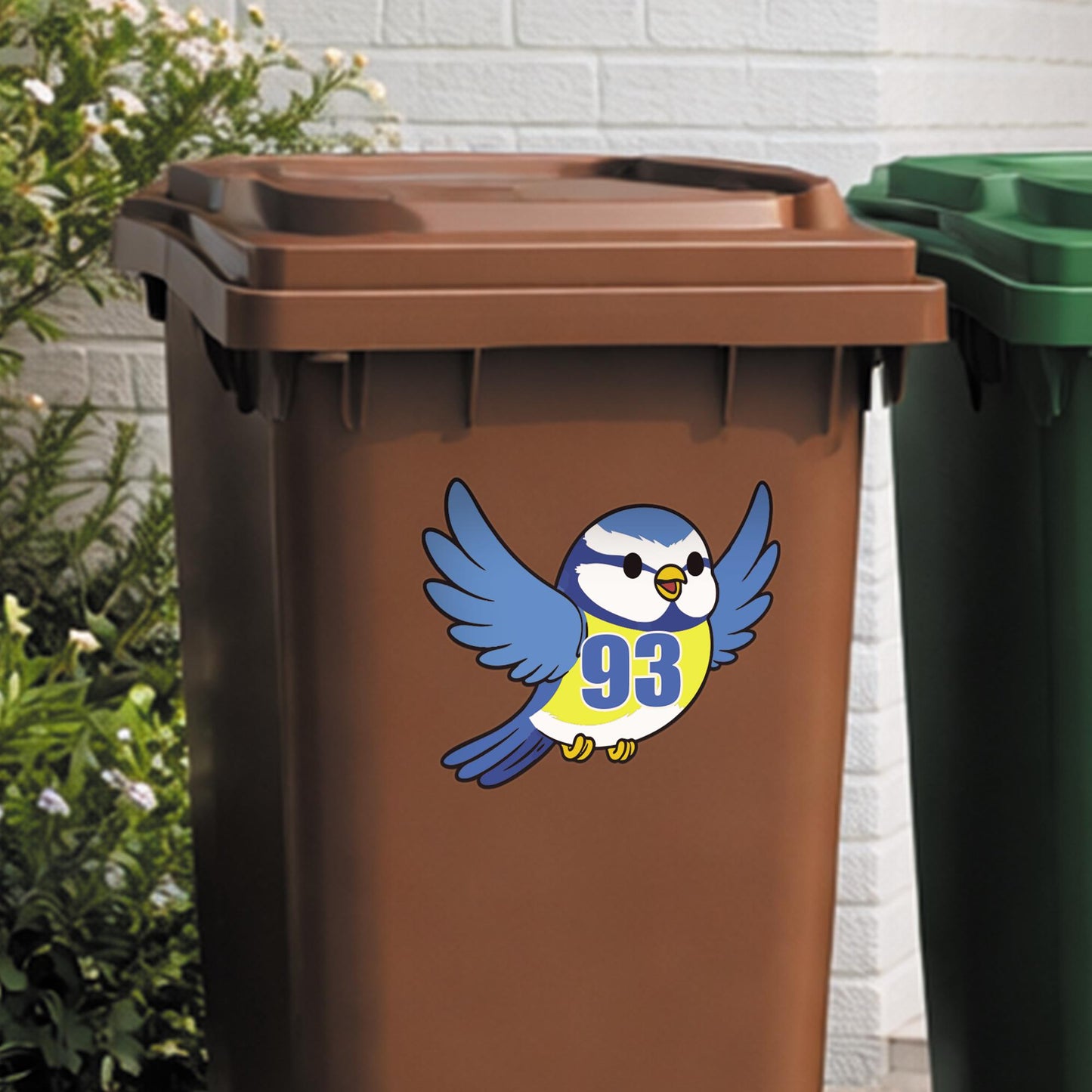 Personalised Wheelie Bin Stickers | Cute Bird Bin Decal | Nature-Themed Waterproof Vinyl Bin Number | House Number Bin Labels | Bird Lover