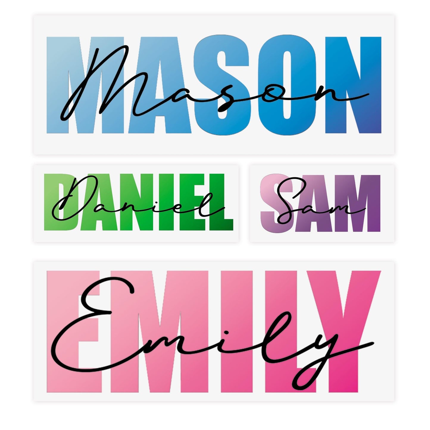 Personalised Name Sticker | Custom Vinyl Name Decal | Bottle Name Sticker | Script Overlay Name Label | Kids Name Sticker | Laptop Sticker