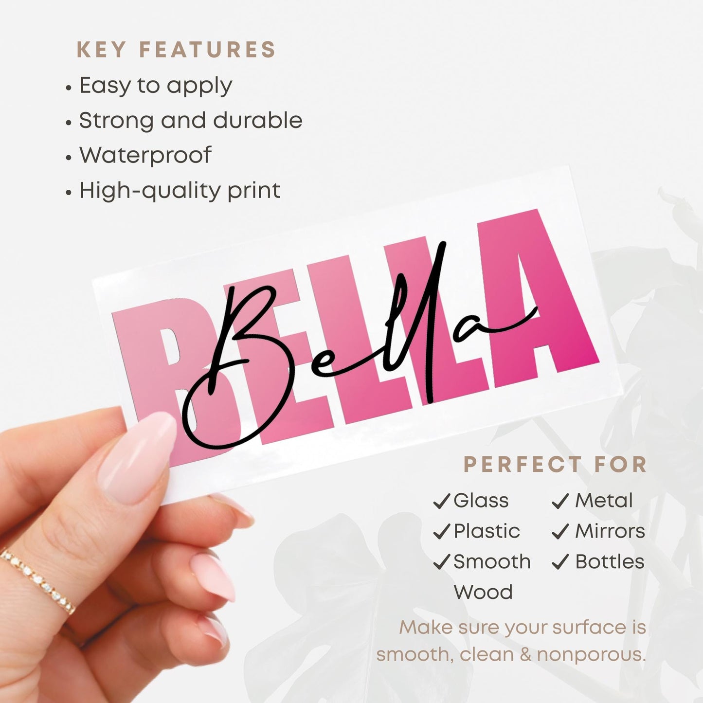 Personalised Name Sticker | Custom Vinyl Name Decal | Bottle Name Sticker | Script Overlay Name Label | Kids Name Sticker | Laptop Sticker