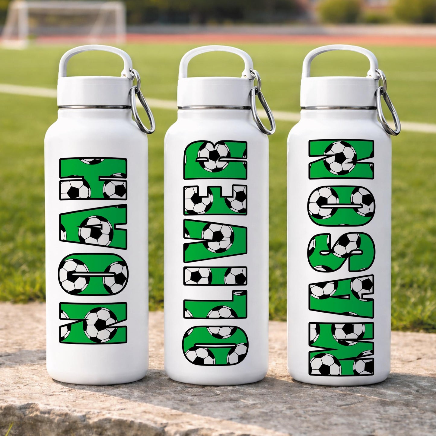 Personalised Football Name Sticker | Custom Sporty Kids Name Decal | Water Bottle | Lunch Box | School Label | Football-Themed Vinyl Sticker