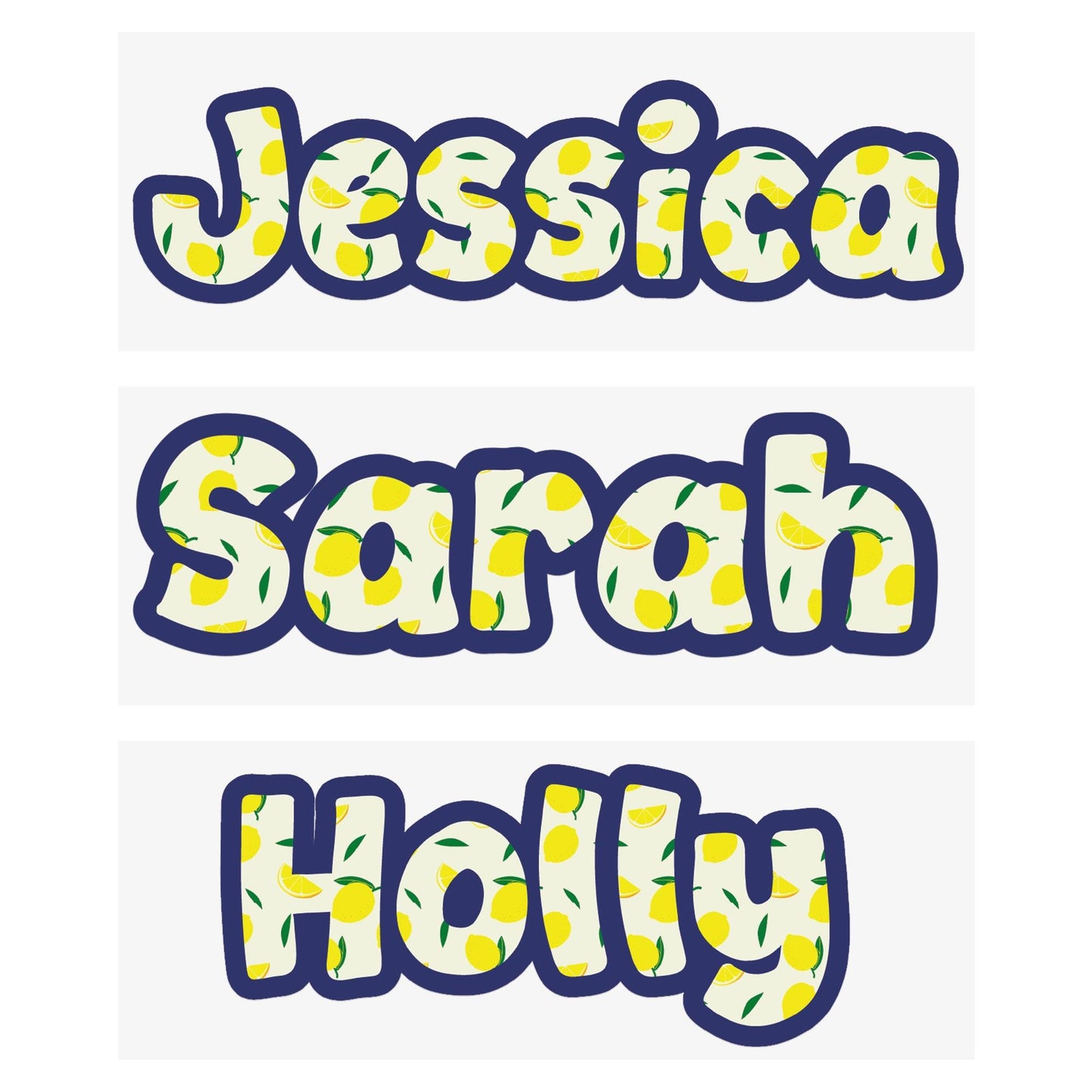 Personalised Lemon Name Sticker | Custom Name Decal | Cute Summer Aesthetic Vinyl Sticker | Water Bottle Laptop Name Sticker | Waterproof
