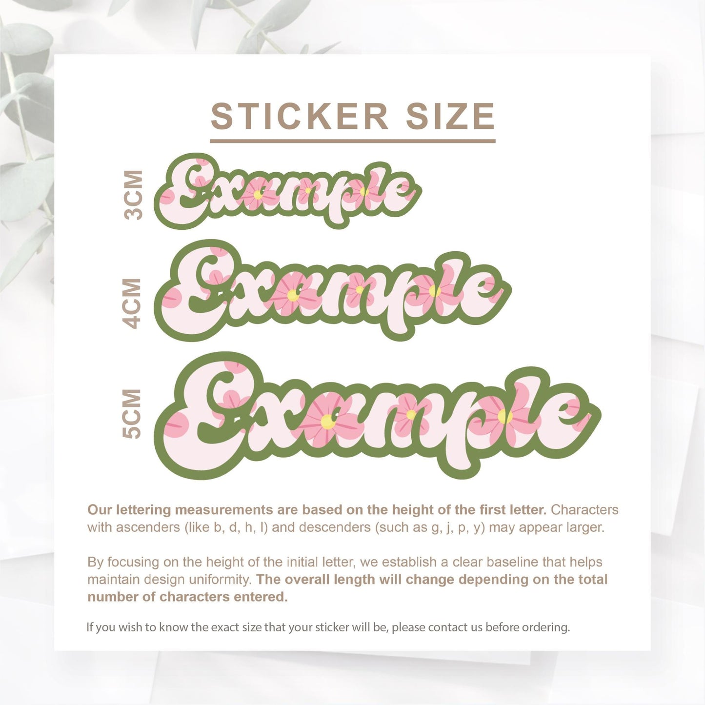 Personalised Name Sticker with Pink Flowers | Custom Floral Name Decal | Water Bottle, Laptop, Lunch Box Sticker | Cute Girls Name Vinyl