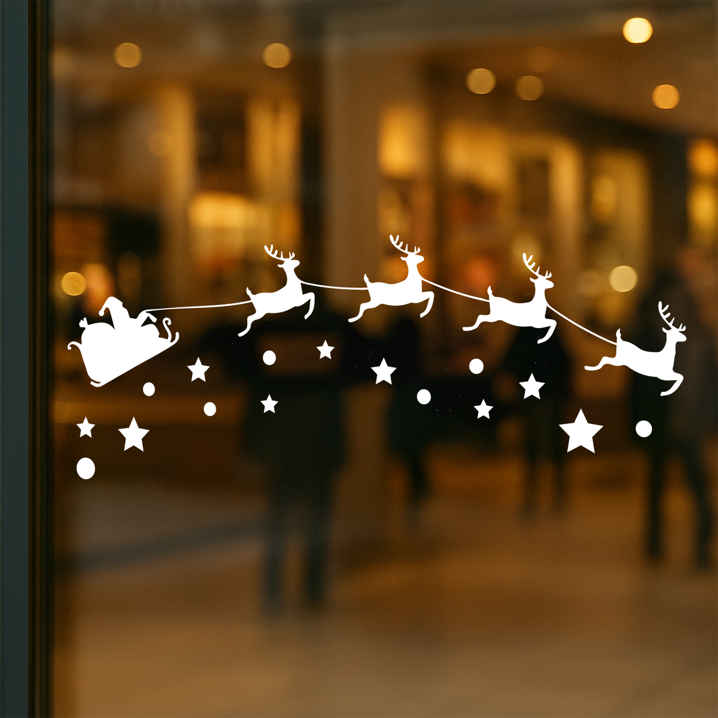 Christmas Santa's Sleight Window Shop Sticker Winter Window Display Reindeer, Home Decor, Seasonal Wall Sticker, Cosy Santa Sticker