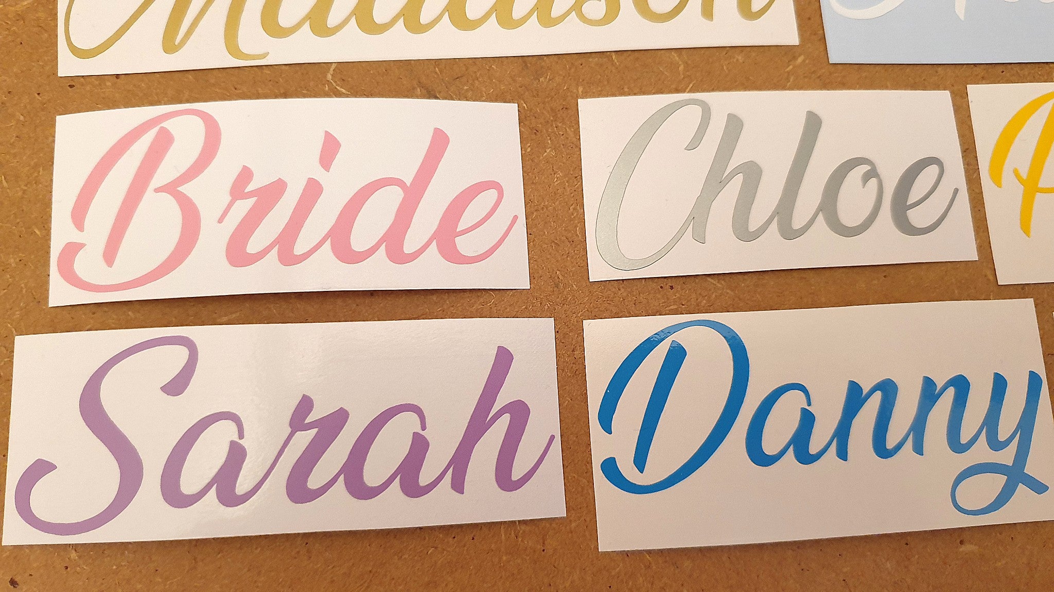 Personalised vinyl outlet stickers