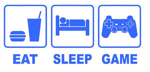 Eat Sleep Game Vinyl Wall Sticker - Decal for Kids or Childrens Bedroom Gaming Gamer