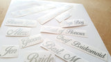 Personalised Elegant Name / Role Stickers - Silver