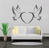 Doves & Love Heart Romantic Vinyl Wall Art Sticker