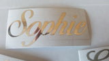 Personalised Elegant Chrome Silver Name Stickers - Script Style Writing