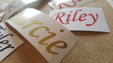 2 x Personalised Wine or Champagne Glass / Flute Name Stickers