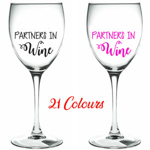 Partners in Wine Glass or Bottle Stickers