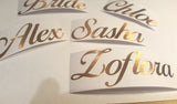 Personalised Brushed Gold Name Stickers - Elegant