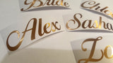 Personalised Brushed Gold Name Stickers - Elegant