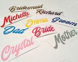 Personalised Wedding Name Stickers, Modern & Unique