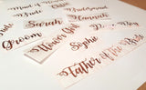 Personalised Rose Gold Name Sticker - Curly