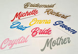 Personalised Wedding Name Stickers, Modern & Unique
