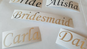 Personalised Wedding Names, Elegant Polished Silver Stickers