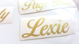 Personalised Elegant Name / Role Stickers - Satin Gold Colour