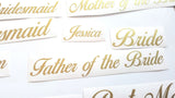 Personalised Elegant Name / Role Stickers - Satin Gold Colour