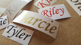 2 x Elegant Personalised Name Stickers for Weddings, Glasses, Bottles