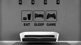 Eat Sleep Game Vinyl Wall Art Sticker for Gamers - 4 Sizes