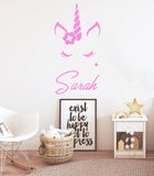 Unicorn Twinkle + Personalised Name - Wall Sticker 20 cm x 40 cm